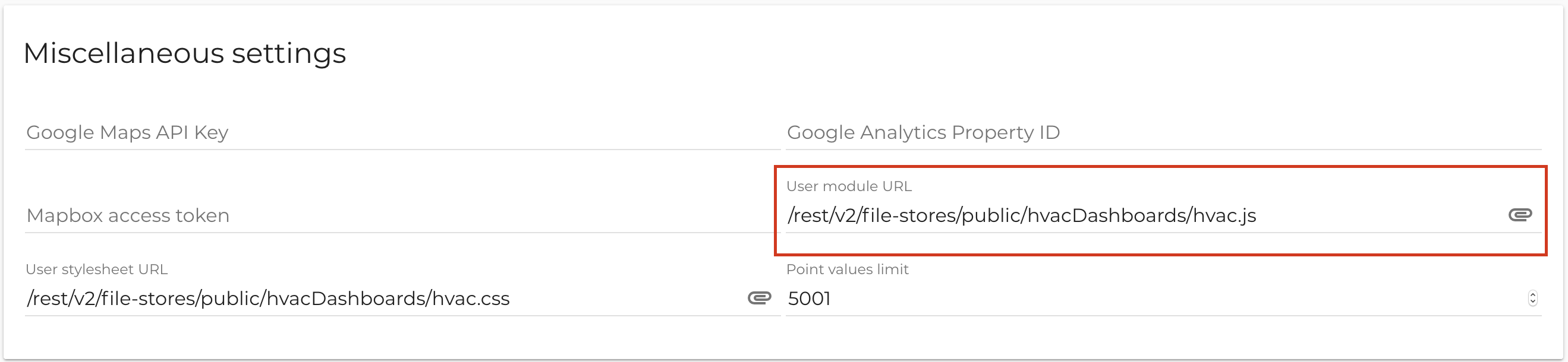 Add user module URL