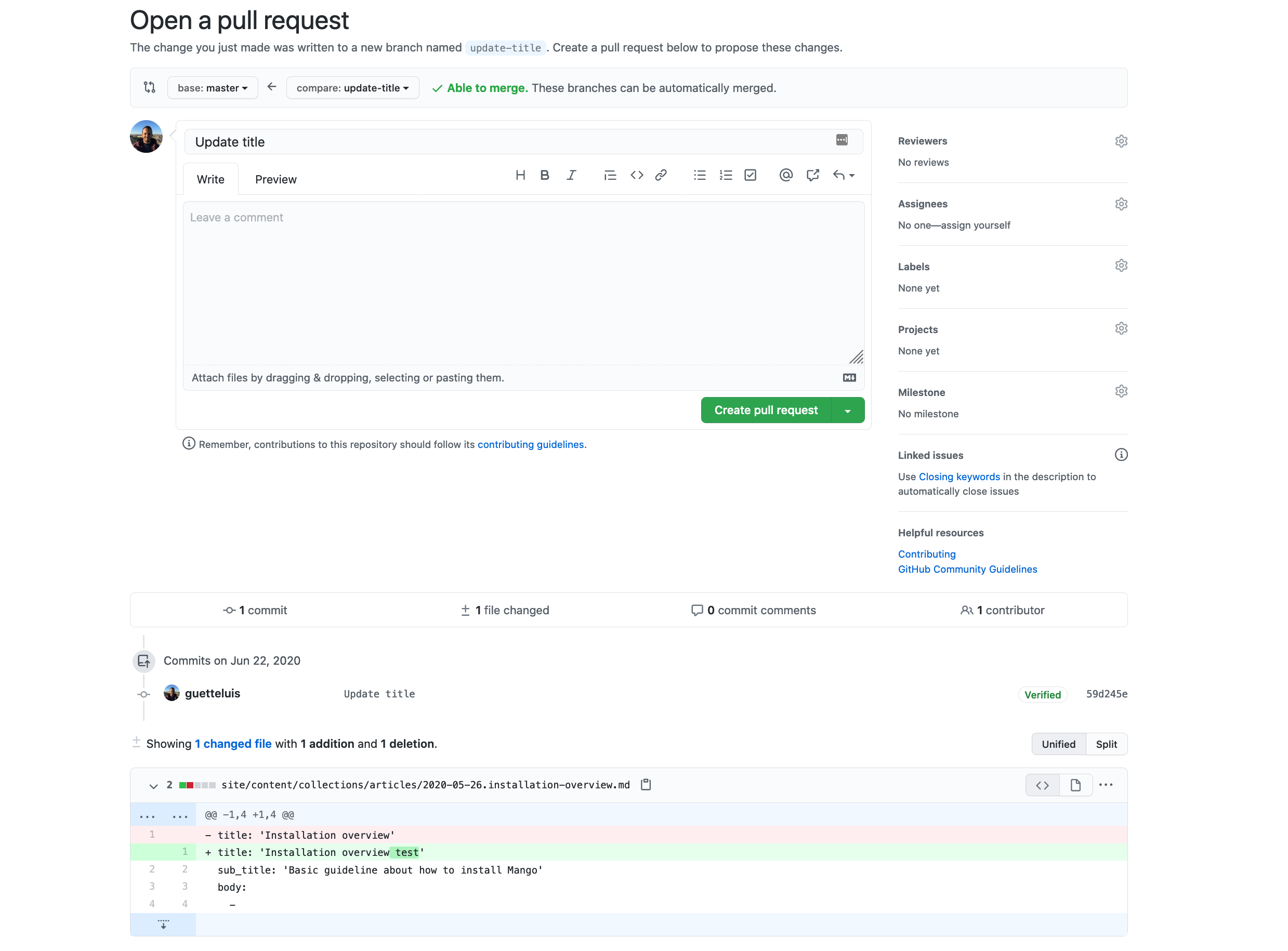 Open a Pull Request