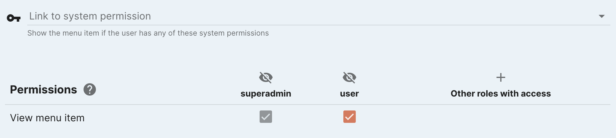 User permissions