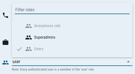 User roles